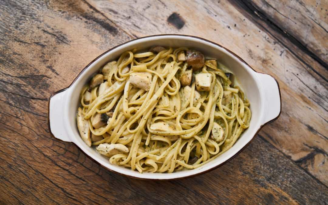 Pasta spinazie – kip – spek